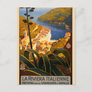 Italienische Riviera Europa Italien Reiseplakat Postkarte