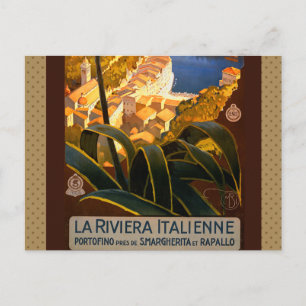 Italienische Riviera Europa Italien Reiseplakat Postkarte