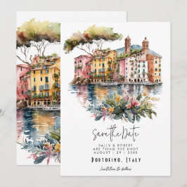 Italienische Riviera Portofino Save the Date Karte