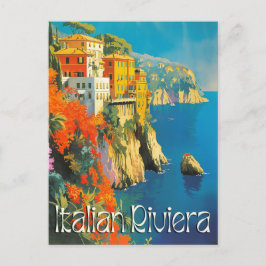 Italienische Riviera Retro Travel Postkarte