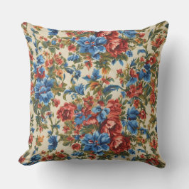 Italienische Rot- und Blautönen mit üppigen Blätte Kissen