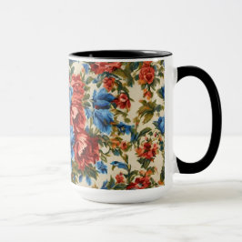 Italienische Rot- und Blautönen mit üppigen Blätte Tasse