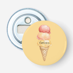 Italienische rote gelbe Gelato-Eiscreme-Waffel Flaschenöffner