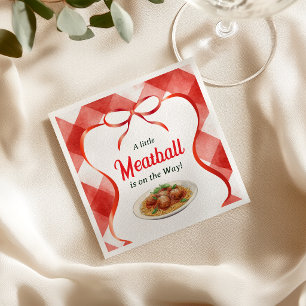 Italienische rote Gingham-Fleischbällchen-Pasta-Ba Serviette