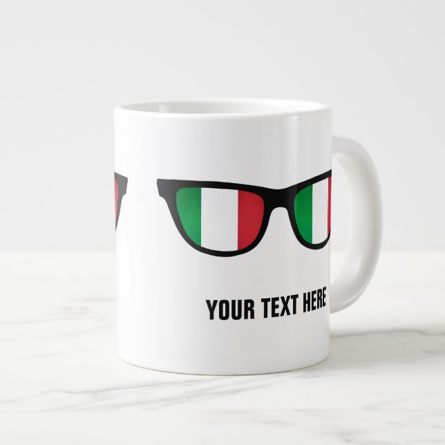 Italienische Schattengewohnheits-Tassen Jumbo-Tasse (Vorderseite Rechts)