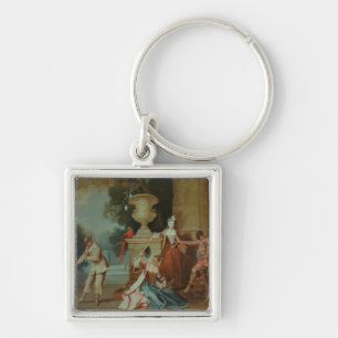 Italienische Schauspieler in einem Park, c.1725 Schlüsselanhänger