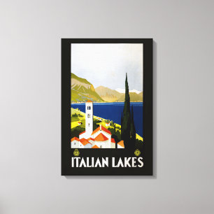 Italienische Seen Vintage-Reise Italien Leinwanddruck