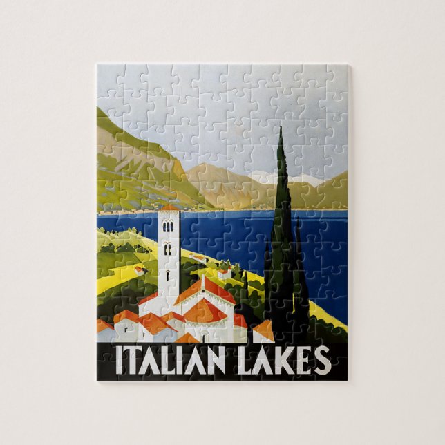 Italienische Seen Vintage Reisen Italien (Vertikal)