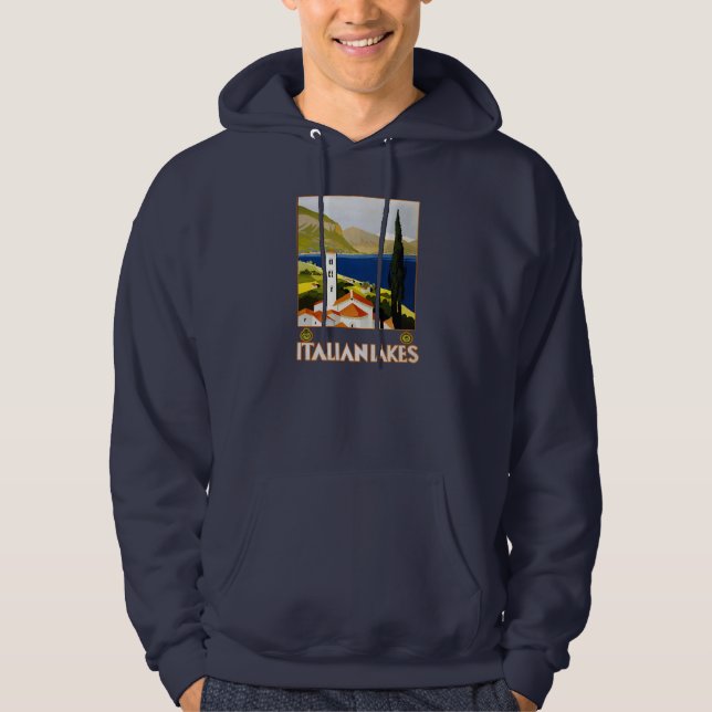 Italienische Seen Vintage Reisen Italien Hoodie (Vorderseite)