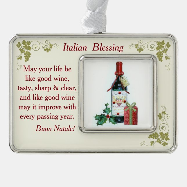 Italienische Segen-Verzierung 2 Rahmen-Ornament Silber (Vorderseite)