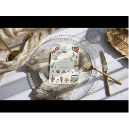 Italienische Sommer-Doodle-Engagement-Partei Einladung