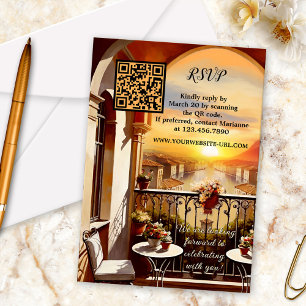 Italienische Sonnenuntergangssonne RSVP Karte