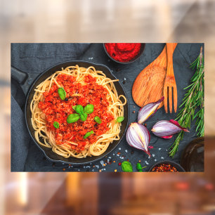 Italienische Spaghetti-Tomaten-Fleischsauce Basili Fensteraufkleber