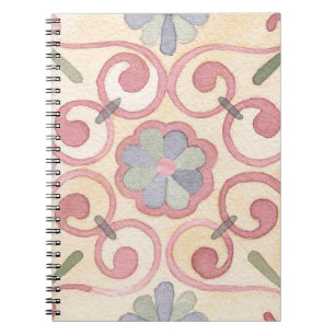 Italienische spanische Majolika rosa florale Wasse Notizblock