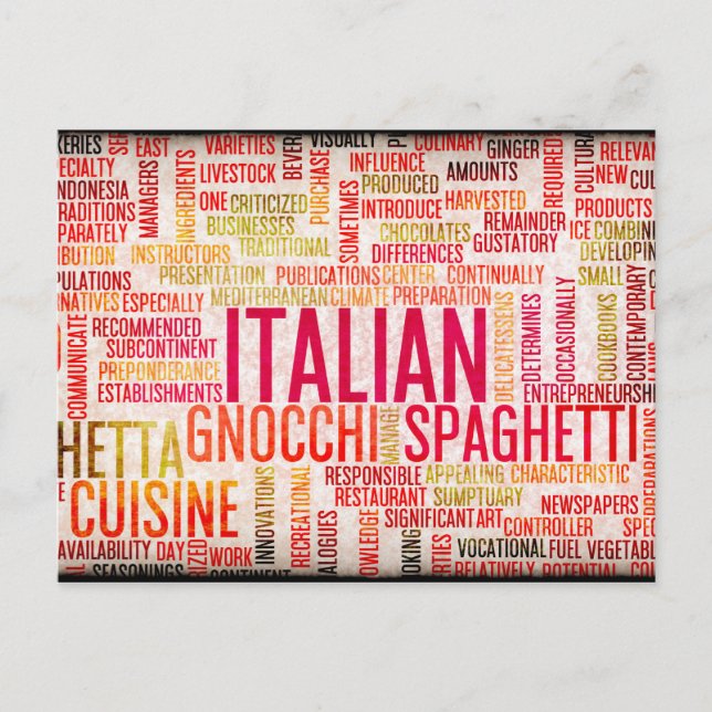 Italienische Speisekarte Postkarte (Vorderseite)