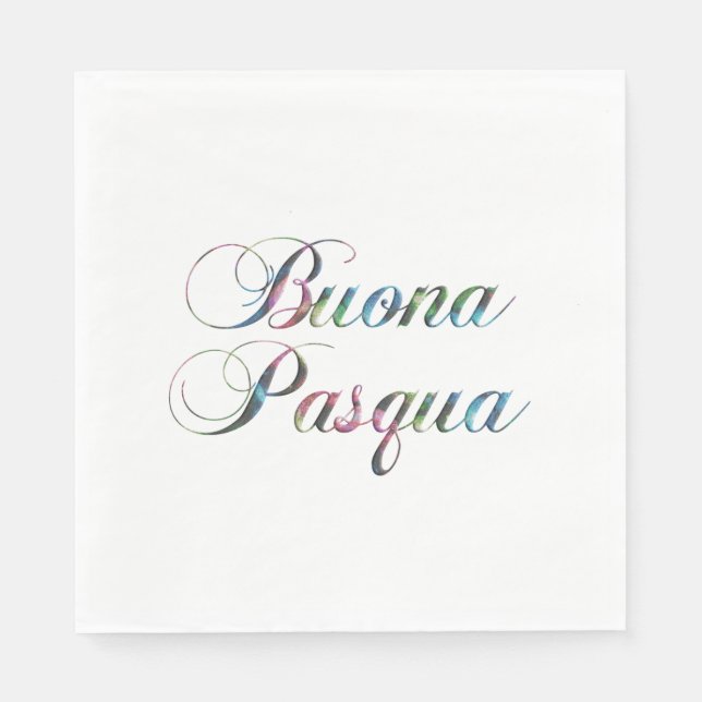 Italienische Sprache glücklich Ostern Buona Pasqua Serviette (Vorderseite)
