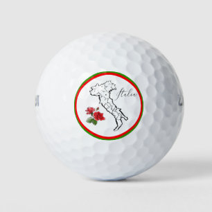 *~* Italienische Sprache Italia Italien Karte Rose Golfball