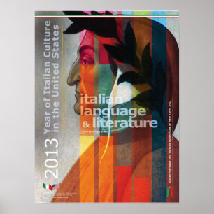 Italienische Sprache und Literaturposter Poster