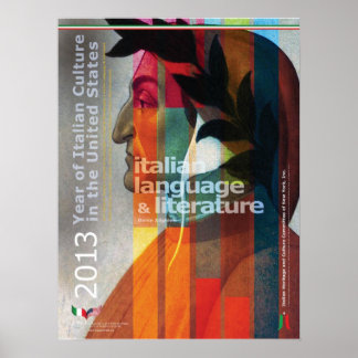 Italienische Sprache und Literaturposter Poster