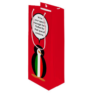Italienische sprechende Ms Penguin Personalisiert Geschenktüte Für Weinflaschen
