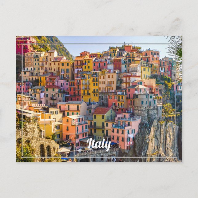Italienische Stadt am Mittelmeer Postkarte (Vorderseite)