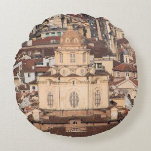 italienische Stadt Dachansichtantike,Architektur,G Rundes Kissen
