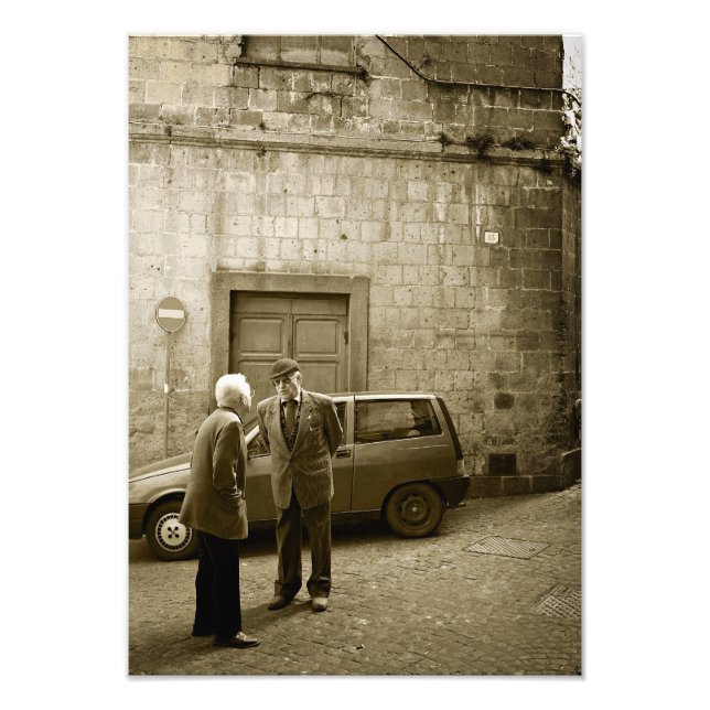 Italienische Straßenszene in Sepia Fotodruck (Vorne)