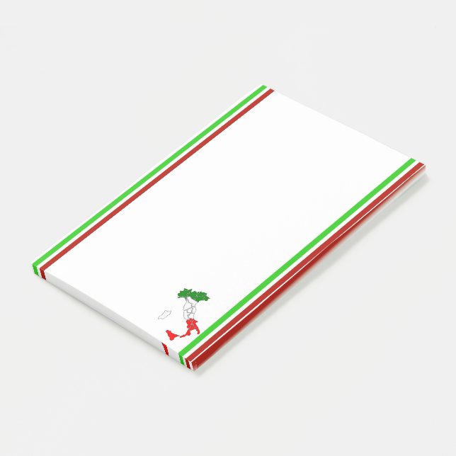 Italienische Streifenflagge Post-it Klebezettel (angewinkelt)