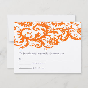 Italienische Sunset Terracotta Orange Damask UAWG RSVP Karte