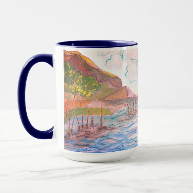 Italienische Sunset Watercolor-Tasse Tasse (Links)