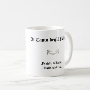 Italienische Tasse mit Flagge und Anfang der Hymne