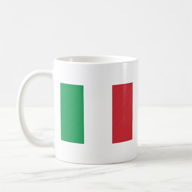 Italienische Tasse mit Flagge und Name der Hymne (Links)
