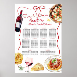 Italienische That's Amore Brautparty Sitzordnung Poster