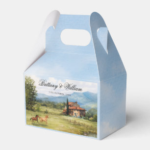 Italienische Toskana-Landschaft Hochzeit  Geschenkschachtel