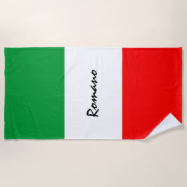Italienische Tricolore-Flagge mit Name Strandtuch