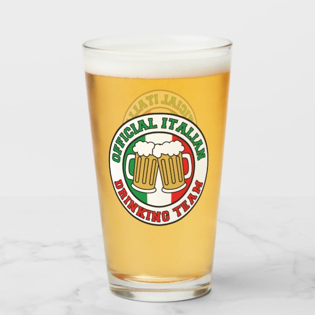 Italienische trinkende Team-Flagge von Italien Glas (Vorne (Gefüllt))