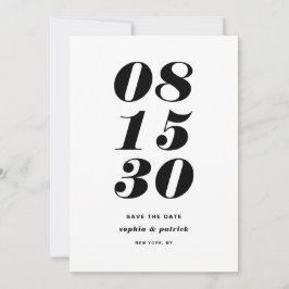Italienische Typografie in Schwarz und Weiß Save The Date