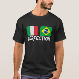 Italienische und brasilianische Flagge für perfekt T-Shirt