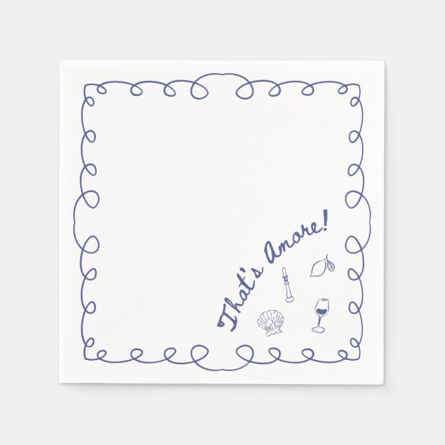 Italienische Verlobung "That's Amore" Bridal Napki Serviette (Vorderseite)