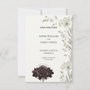 Italienische Villa Black Knight Scabiosa Aquarell Save The Date