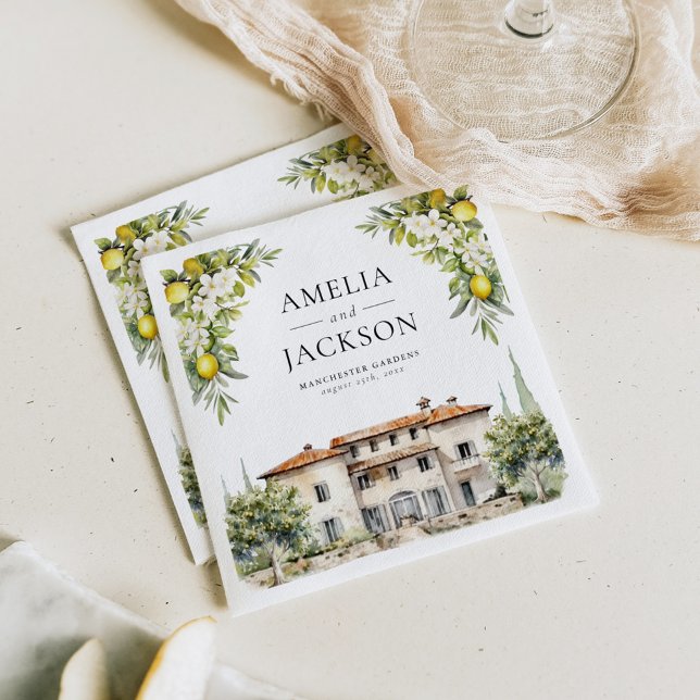 Italienische Villen Lemons & Olives Serviette (Von Creator hochgeladen)