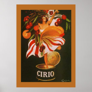 Italienische Vintage-Cirio-Kirschen Poster