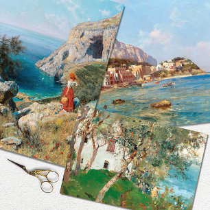 Italienische Vintage-Frau Rustikale Decoupage   Geschenkpapier Set