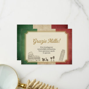 Italienische Vintage-Geburtstagsfeier Dankeskarten Dankeskarte