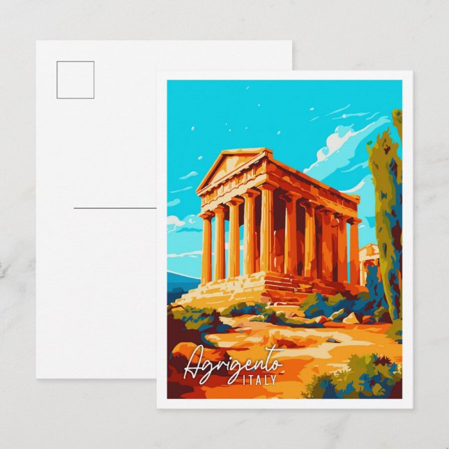Italienische Vintage-Illustration Postkarte (Vorne/Hinten)