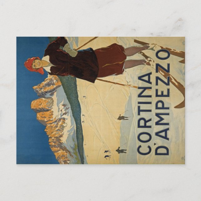 Italienische Vintage Reise Postkarte (Vorderseite)