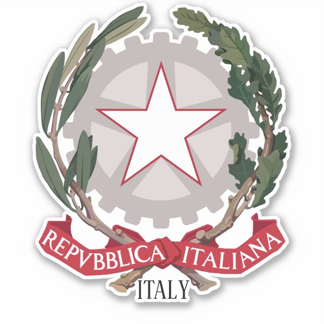 Italienische Wappenküste Aufkleber (Vorderseite)