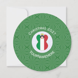 Italienische Weihnachtsflagge Engel Personalisiert Einladung