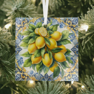 Italienische Weihnachtszitronen Glas-Ornament Ornament Aus Glas