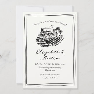 Italienische Weinbauhochzeit Einladung